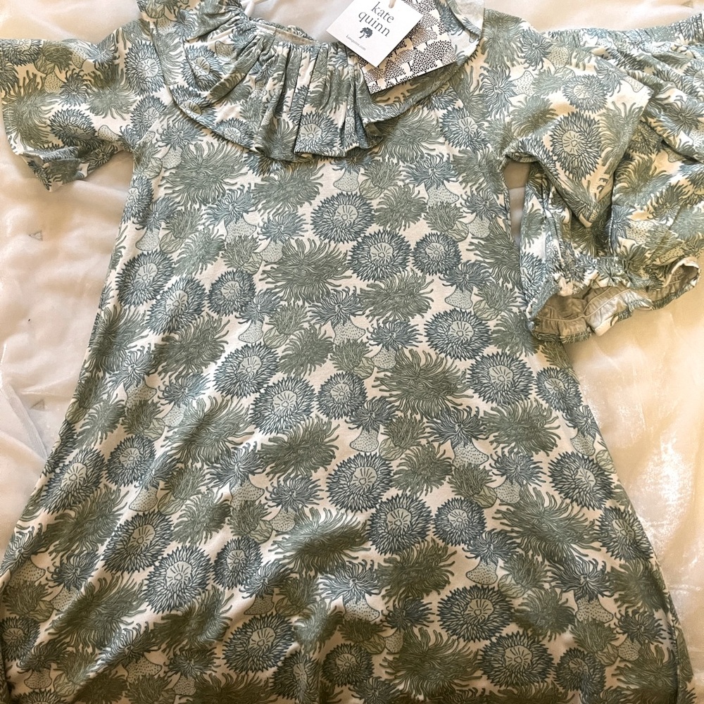 NWT Kate Quinn Ruffle Tunic Dress in Sea Urchin Bamboo 2T